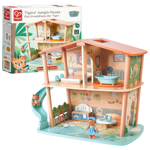 Домик для кукол Hape Tigers Jungle House E3412  пупсик / 3+ photo 2 Домик для кукол Hape Tigers Jungle House E3412  пупсик / 3+ photo 2