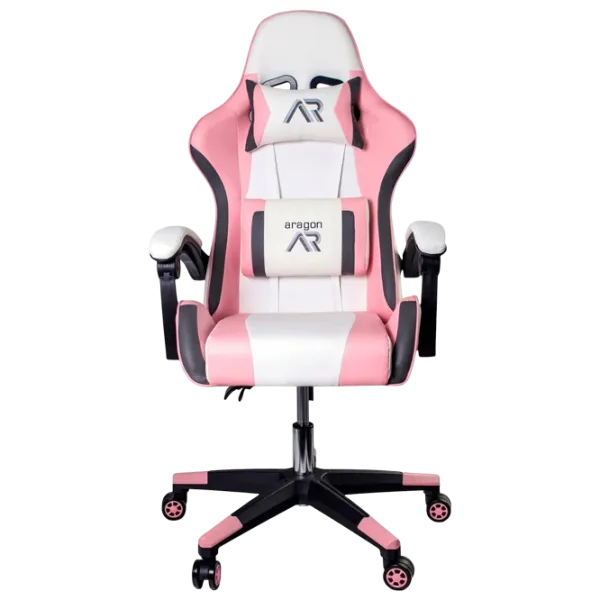 Scaun Gaming Jumi Aragon White Pink photo 1