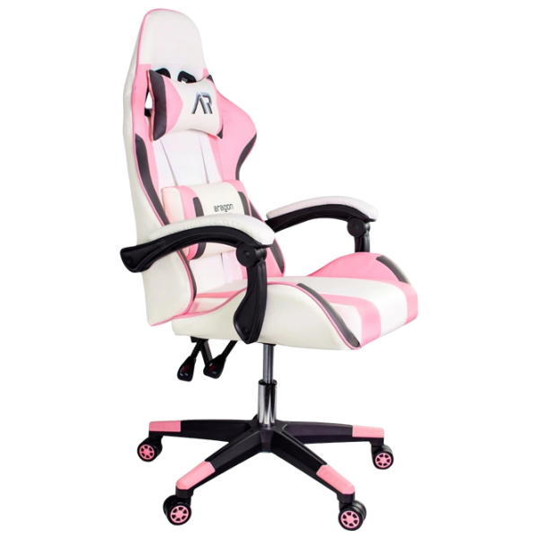 Scaun Gaming Jumi Aragon White Pink photo 2
