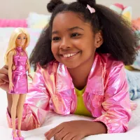 Кукла Barbie Fashionista in a mini pink dress HYT88 модель / 3+ photo 5