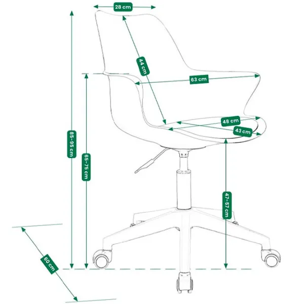 Scaun de birou Jumi Inez Plastic/ Black  photo 3 Scaun de birou Jumi Inez Plastic/ Black  photo 3