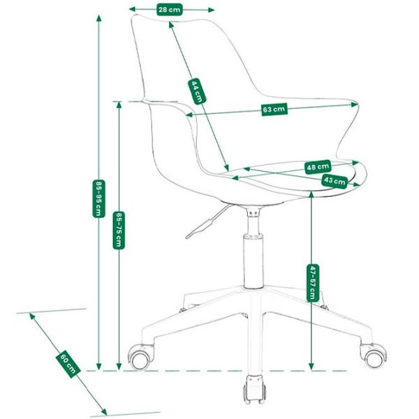 Scaun de birou Jumi Inez Plastic/ Black  photo 3 Scaun de birou Jumi Inez Plastic/ Black  photo 3