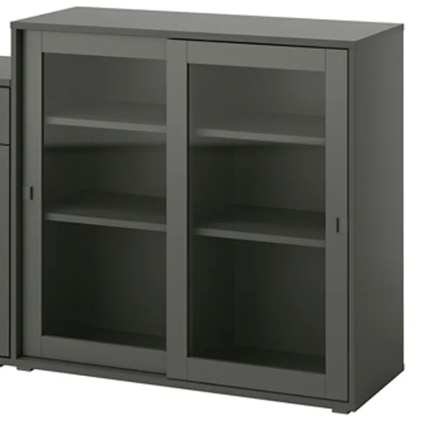 Kухонный шкаф Ikea Vihals Тёмно-серый / Стекло photo 3