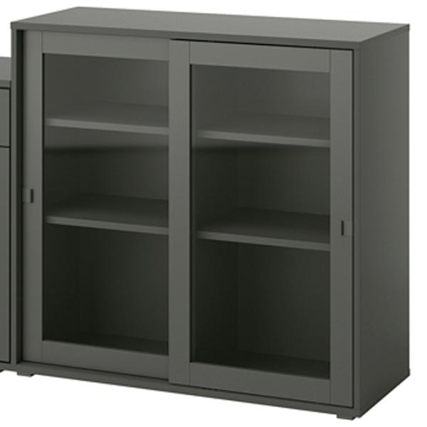 Kухонный шкаф Ikea Vihals Тёмно-серый / Стекло photo 3