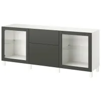 Kухонный шкаф Ikea Besta/Lappviken/Sindvik/Stubbarp Серый / Стекло