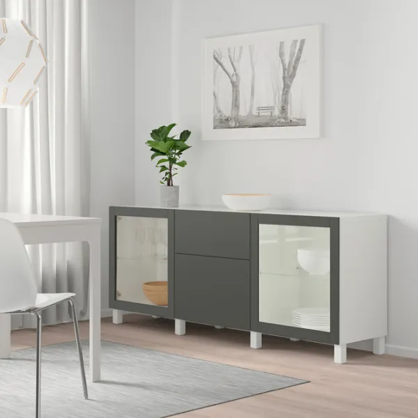 Dulap de bucătărie Ikea Besta/Lappviken/Sindvik/Stubbarp Gray / Sticlă photo 2 Dulap de bucătărie Ikea Besta/Lappviken/Sindvik/Stubbarp Gray / Sticlă photo 2