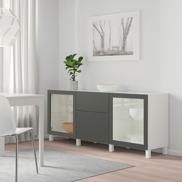 Dulap de bucătărie Ikea Besta/Lappviken/Sindvik/Stubbarp Gray / Sticlă photo 2 Dulap de bucătărie Ikea Besta/Lappviken/Sindvik/Stubbarp Gray / Sticlă photo 2