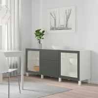 Dulap de bucătărie Ikea Besta/Lappviken/Sindvik/Stubbarp Gray / Sticlă photo 2
