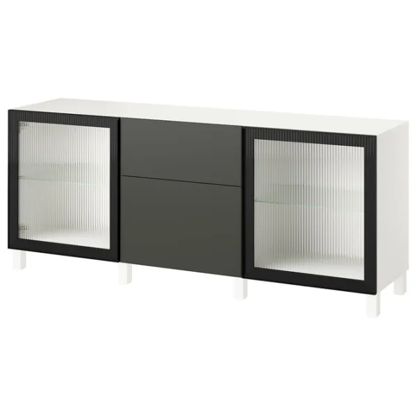 Kухонный шкаф Ikea Besta/Lappviken/Stubbarp/Fallsvik Серый / Стекло photo 1 Kухонный шкаф Ikea Besta/Lappviken/Stubbarp/Fallsvik Серый / Стекло photo 1