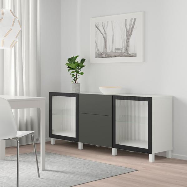 Kухонный шкаф Ikea Besta/Lappviken/Stubbarp/Fallsvik Серый / Стекло photo 7 Kухонный шкаф Ikea Besta/Lappviken/Stubbarp/Fallsvik Серый / Стекло photo 7