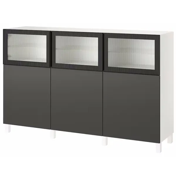Kухонный шкаф Ikea Besta/Lappviken/Fallsvik Тёмно-серый / Стекло photo 1 Kухонный шкаф Ikea Besta/Lappviken/Fallsvik Тёмно-серый / Стекло photo 1