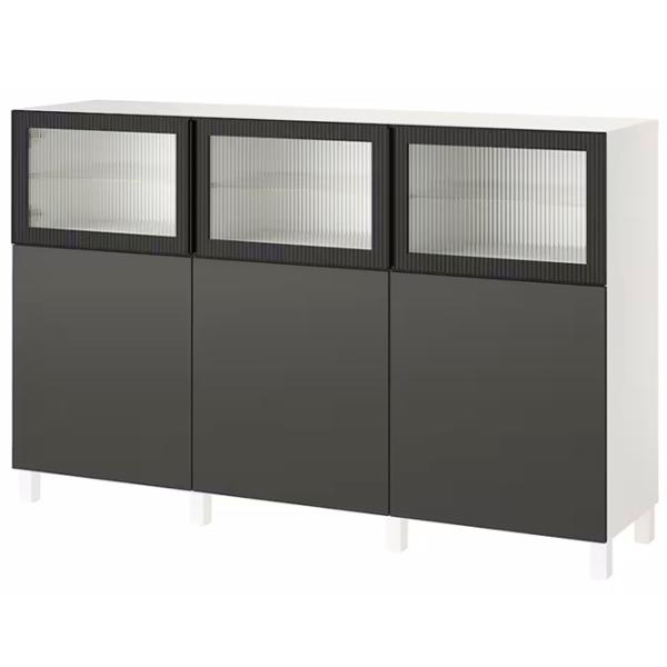 Kухонный шкаф Ikea Besta/Lappviken/Fallsvik Тёмно-серый / Стекло photo 1 Kухонный шкаф Ikea Besta/Lappviken/Fallsvik Тёмно-серый / Стекло photo 1