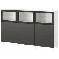 Kухонный шкаф Ikea Besta/Lappviken/Fallsvik Тёмно-серый / Стекло