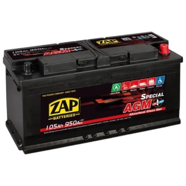 Авто аккумулятор Zap Special AGM 950A / 105 Ач  photo 1