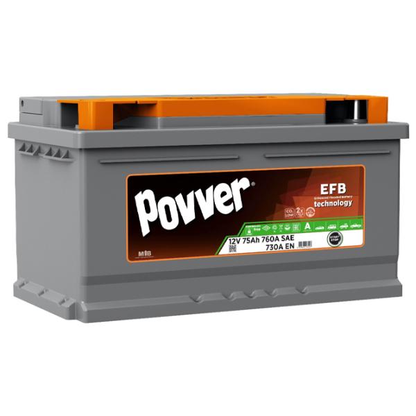 Авто аккумулятор Povver LB4.75.073.A 730A / 75 Ач  photo 1