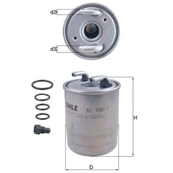 Топливный фильтр Mahle KL 490/1D 8 мм photo 5