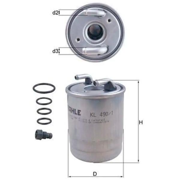 Топливный фильтр Mahle KL 490/1D 8 мм photo 5