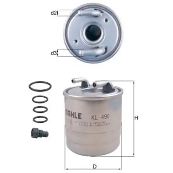 Топливный фильтр Mahle KL 490D 8 мм photo 4