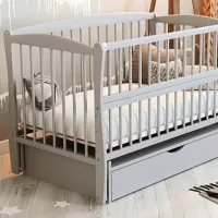 Детская кровать Glamvers Elit 0 месяцев - 3 года / Серый