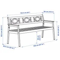 Scaun de grădină Ikea Bondholmen Masiv / Masiv / White White photo 3