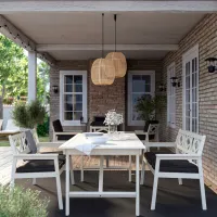 Садовый стул Ikea Bondholmen/Jarpon/Duvholmen Массив / Массив / Белый Антрацит photo 3
