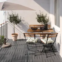 Садовый стул Ikea Tarno Металл / Массив / Коричневый Черный photo 2