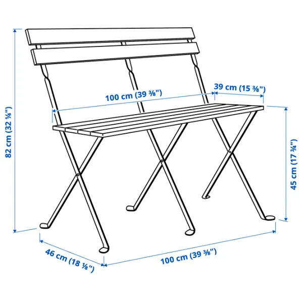 Scaun de grădină Ikea Tarno Metal / Masiv / Brown Black photo 5