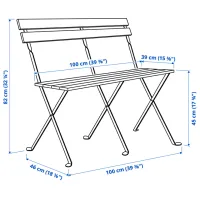 Садовый стул Ikea Tarno Металл / Массив / Коричневый Черный photo 5