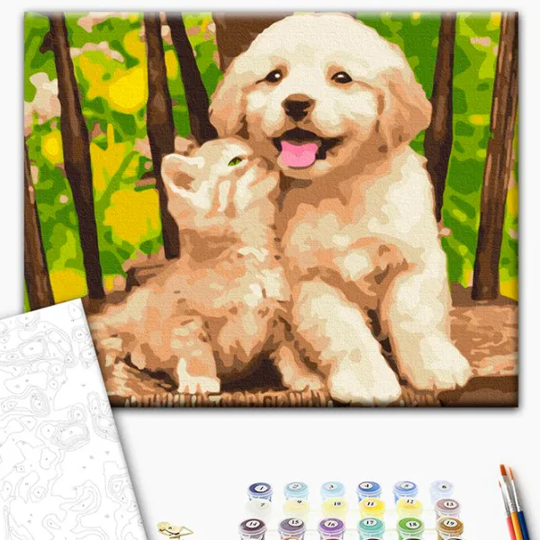 Pictură pe numere BrushMe Mici prieteni RBS39280FC 40 x 30 cm / Orizontală photo 3 Pictură pe numere BrushMe Mici prieteni RBS39280FC 40 x 30 cm / Orizontală photo 3