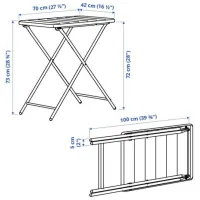 Садовый стол Ikea Torparo Прямоугольный / Черный Белый photo 5