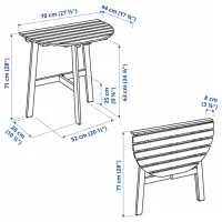Садовый стол Ikea Askholmen Полукруглый / Brown Коричневый photo 3