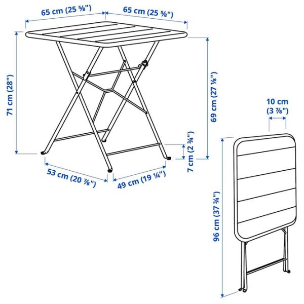 Садовый стол Ikea Sundso Квадратный / Зелёный Зеленый photo 5 Садовый стол Ikea Sundso Квадратный / Зелёный Зеленый photo 5