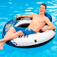 Надувной круг Intex 58825 Винил / Черный Белый Синий photo 2