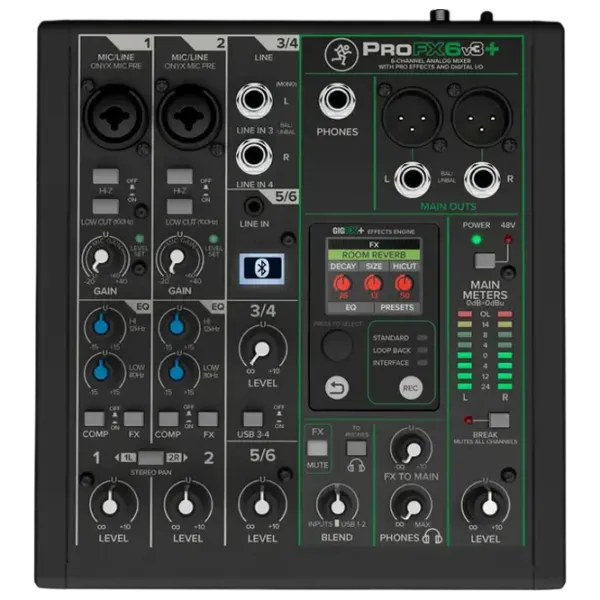 Mixer Mackie ProFX6v3+ 6-Channel activ / 20 Hz - 30 kHz / Black photo 2