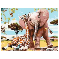 Pictură pe numere BrushMe Prieteni drăguți RBS8895FC 40 x 30 cm / Orizontală