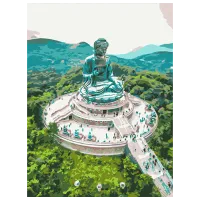 Pictură pe numere BrushMe Marele Buddha Tian Tan RBS52478FC 40 x 30 cm / Verticală