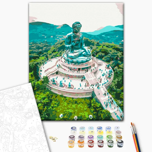 Pictură pe numere BrushMe Marele Buddha Tian Tan RBS52478FC 40 x 30 cm / Verticală photo 2 Pictură pe numere BrushMe Marele Buddha Tian Tan RBS52478FC 40 x 30 cm / Verticală photo 2