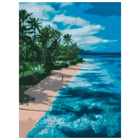 Pictură pe numere BrushMe Pe malul Paradisului RBS51424FC 40 x 30 cm / Verticală