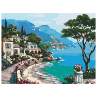Pictură pe numere BrushMe Coasta Italiei RBS51971FC 40 x 30 cm / Orizontală