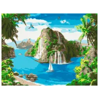 Картина по номерам BrushMe Тропическая гавань RBS34675FC 40 x 30 cm / Горизонтальная