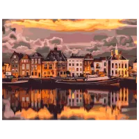 Pictură pe numere BrushMe Seara în Stockholm RBS24413FC 40 x 30 cm / Orizontală