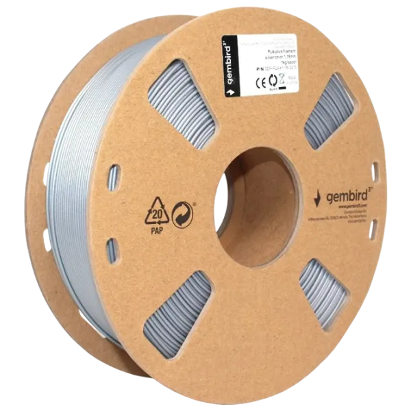 Филамент Gembird 3DP-PLA1.75-01-S Серебряный photo 2 Филамент Gembird 3DP-PLA1.75-01-S Серебряный photo 2