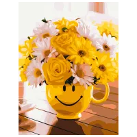 Pictură pe numere BrushMe Buchetul fericirii RBS34186FC 40 x 30 cm / Verticală