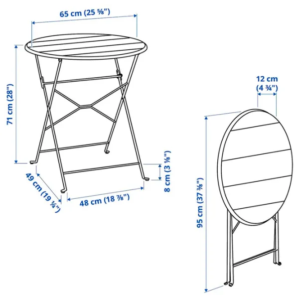 Masă de grădină Ikea Sundso Rotund / Antracit Antracite photo 5 Masă de grădină Ikea Sundso Rotund / Antracit Antracite photo 5