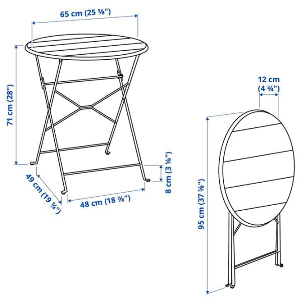 Masă de grădină Ikea Sundso Rotund / Antracit Antracite photo 5 Masă de grădină Ikea Sundso Rotund / Antracit Antracite photo 5
