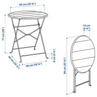 Садовый стол Ikea Sundso Круглый / Антрацит Antracite photo 5