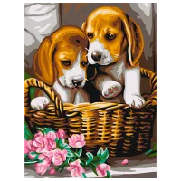 Картина по номерам BrushMe Парочка в корзине RBS29695FC 40 x 30 cm / Вертикальная