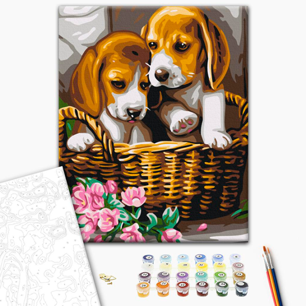 Pictură pe numere BrushMe Perechea din coș RBS29695FC 40 x 30 cm / Verticală photo 3 Pictură pe numere BrushMe Perechea din coș RBS29695FC 40 x 30 cm / Verticală photo 3