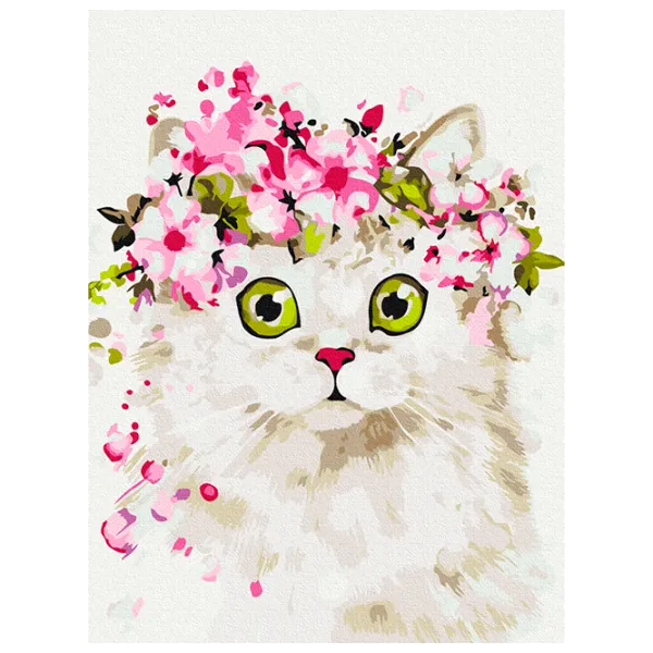 Pictură pe numere BrushMe Pisicuța surprinsă RBS51840FC  40 x 30 cm / Verticală photo 1 Pictură pe numere BrushMe Pisicuța surprinsă RBS51840FC  40 x 30 cm / Verticală photo 1
