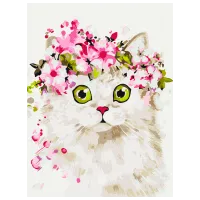 Pictură pe numere BrushMe Pisicuța surprinsă RBS51840FC  40 x 30 cm / Verticală